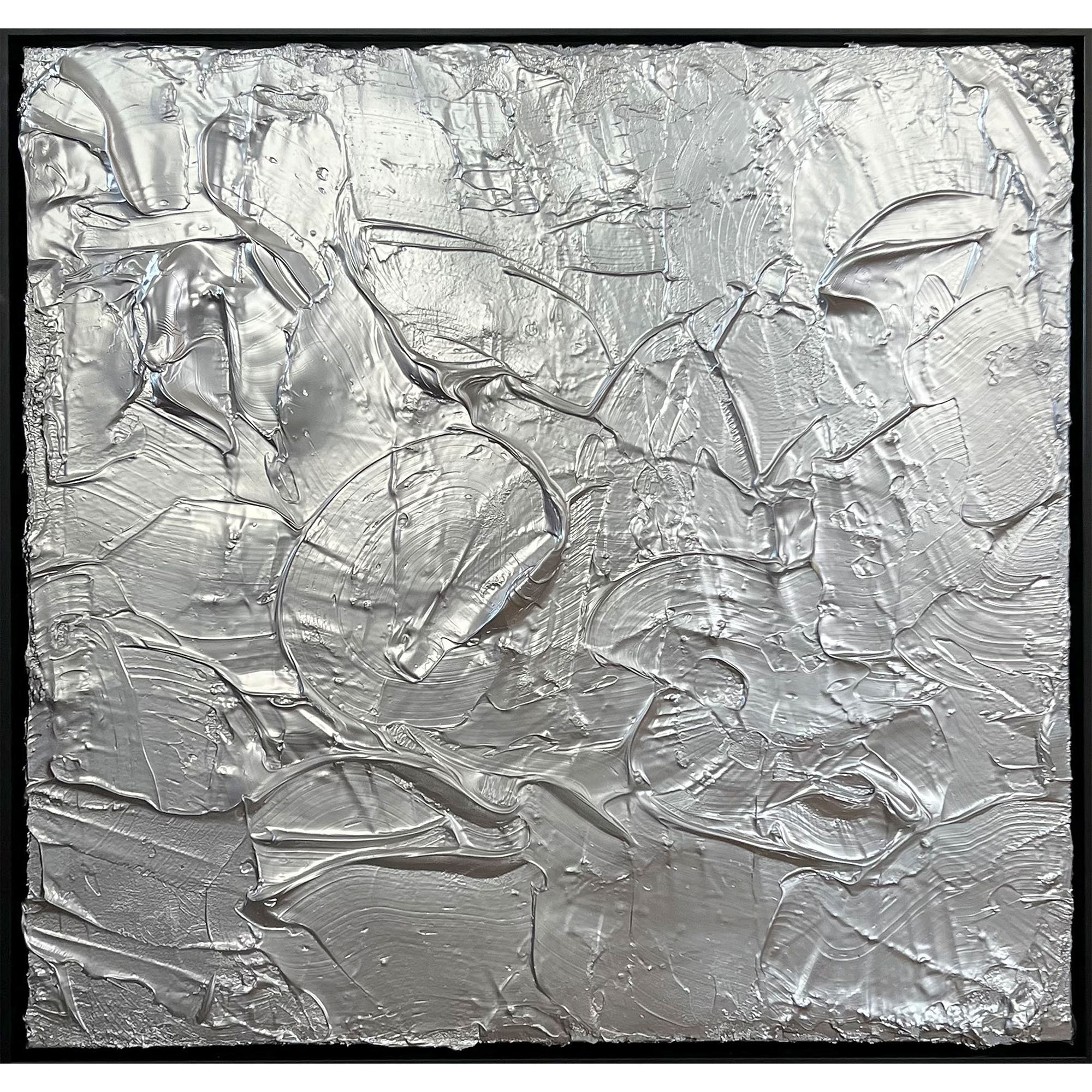 1028 | 31.5 x 31.5 Modeling paste enamel on canvas Painting 1028 by Studio Jay Schiff